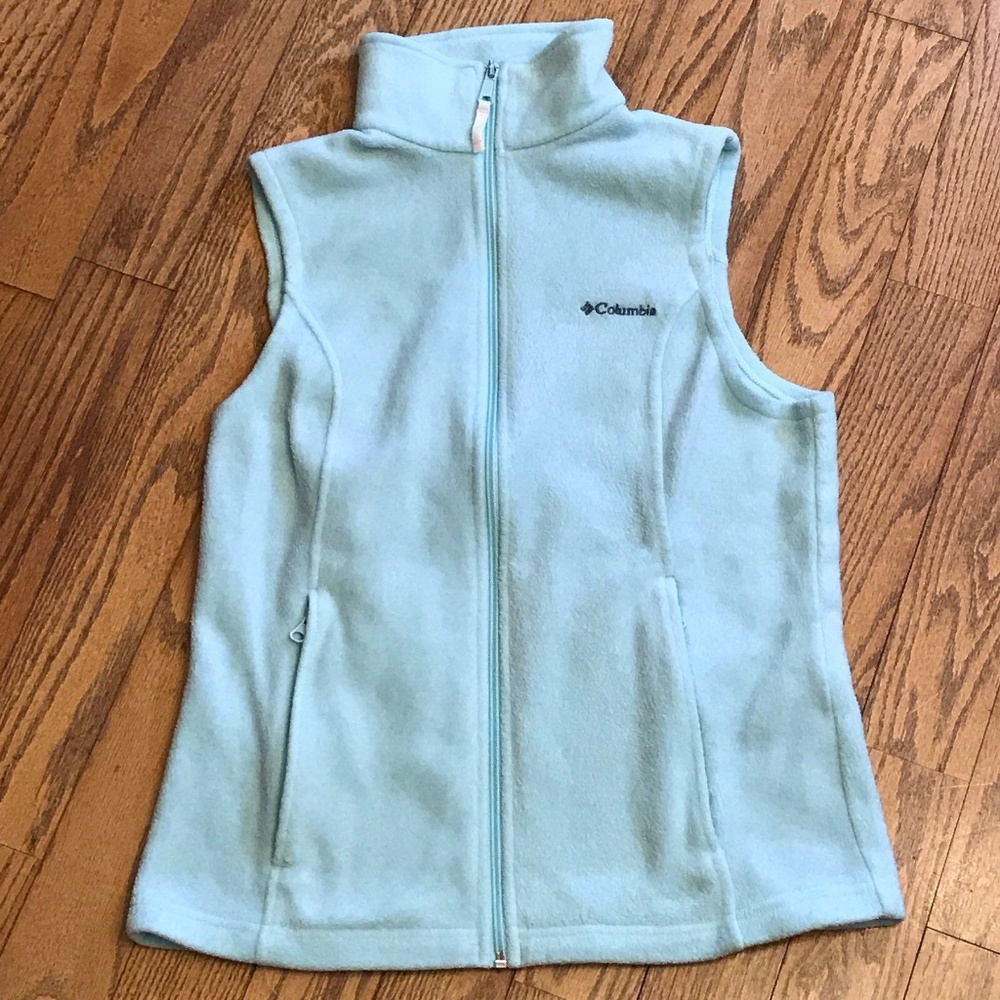 Columbia Sportwear Small Aqua Sleeveless Zip Vest